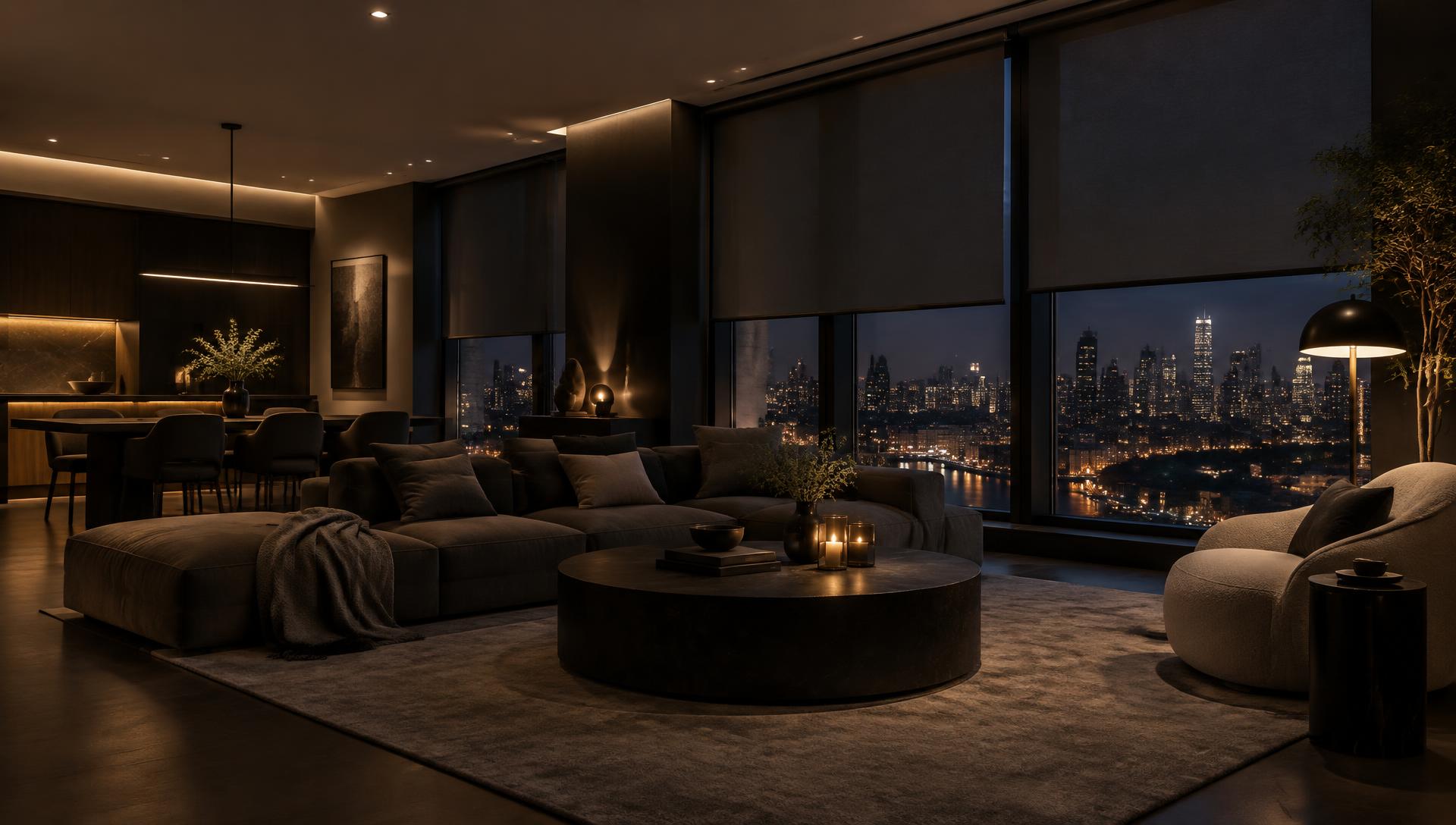 Evening lighting scene
